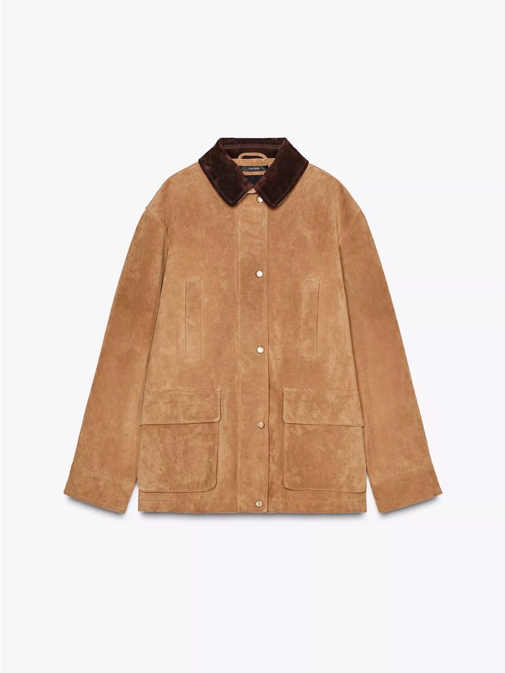 Zara suede leather barn jacket